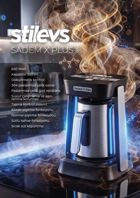 Stilevs Sadem X Plus Türk kahve makinesi — 330 ml, dokunmatik kontrol