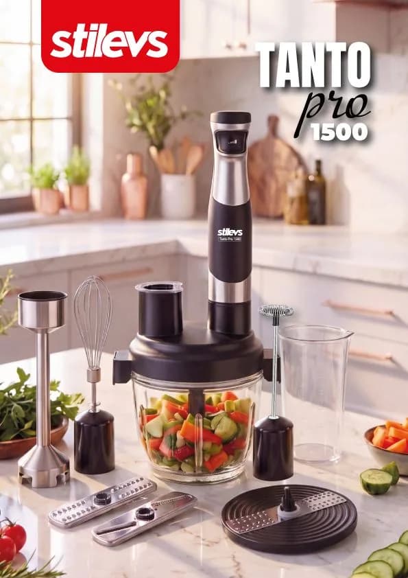 Stilevs Tanto Pro 1500 el blender seti — doğrayıcı, çırpıcı ve rendeler