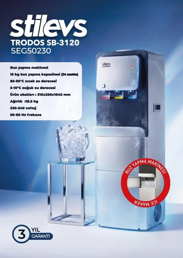 Stilevs Trodos SB-3120 buz makineli su sebili