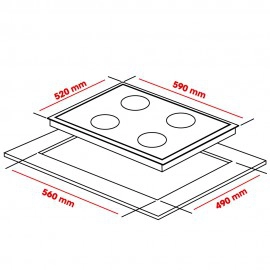 ST-AO-GLS 640-E-SİYAH KRİSTAL CAM OCAK